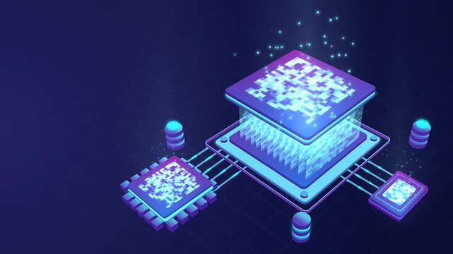 Futuristic CPU Processor Animation