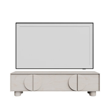 Modern Minimalist TV Stand with Flat Screen