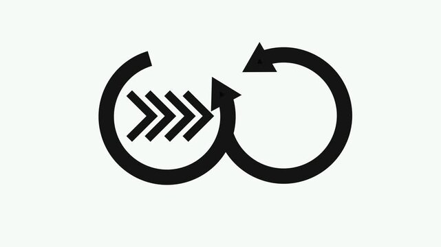 Animated infinity loop arrows with directional motion for business strategy and process flow cycle 4k video.