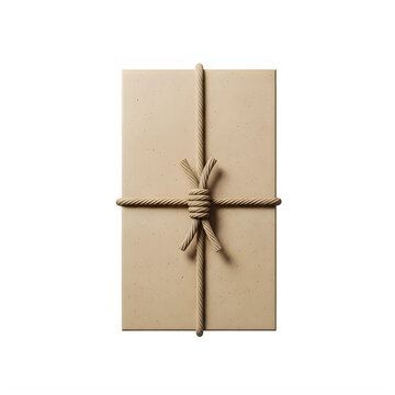 Brown paper package wrapped with twine