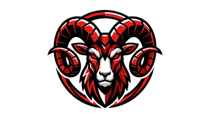Fototapeta premium Aggressive Ram Mascot Head Logo, Fierce Animal Emblem, Sport Team Symbol