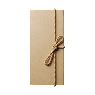 Brown kraft paper tied with twine string