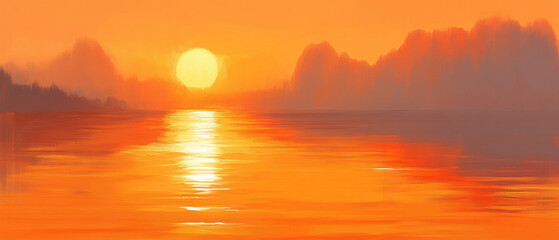 Fototapeta premium water surface at sunset