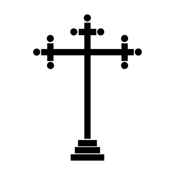 Byzantine crosslet icon on pedestal.