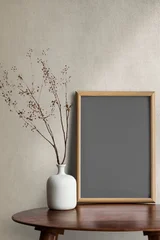 Fototapete Japandi Minimalist decor with empty frame, suitable as mockup  © Rawpixel.com