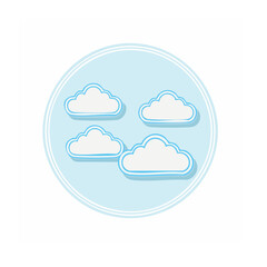 Obraz premium Flat design clouds in circular frame