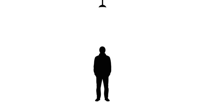 Silhouette of a Man Standing.