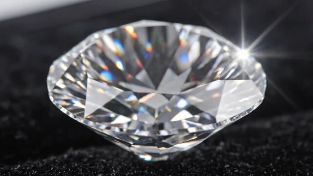 A sparkling brilliant cut diamond gemstone with sharp facets reflecting light.