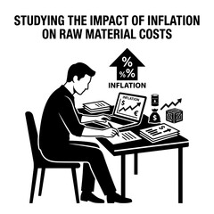 Fototapeta premium Economist Analyzing Inflation Impact on Raw Material Costs.