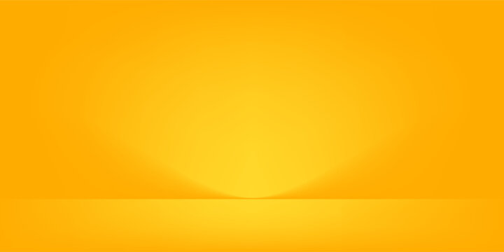 yellow background abstract with Gradient in empty room studio, Yellow empty room studio gradient used for background, yellow background studio with shine use for product shooting.