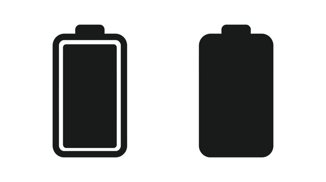 Battery Icons With Varying Charge Levels On White Background