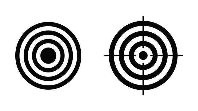 Target Silhouette With Crosshairs Black And White Graphic