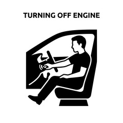 Naklejka premium Person Sitting in Car with Engine Off Illustration.