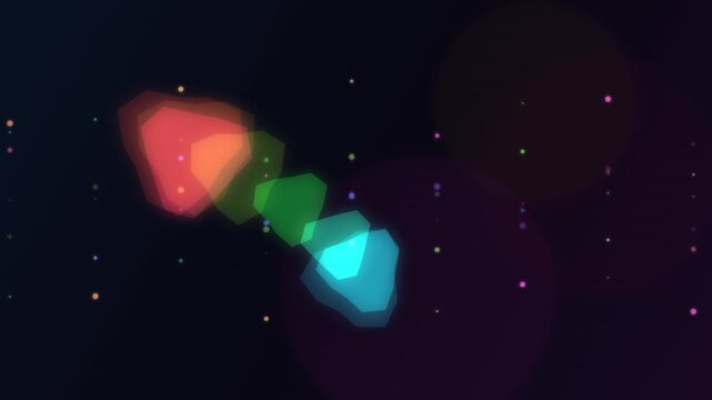 Geometric Light Scatter Making Colorful Shapes in Dark Space