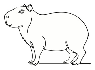 Obraz premium Capybara animal vector illustration on white background. Generative AI