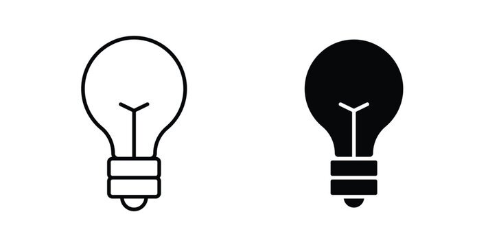 Solution lamp icon, outline style icon for web. vector graphics