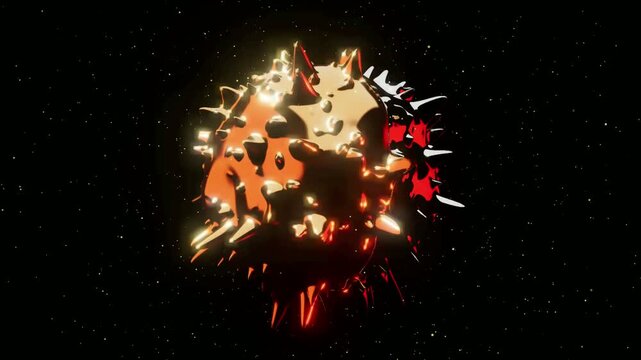 Abstract Liquid Gold Ferrofluid Background