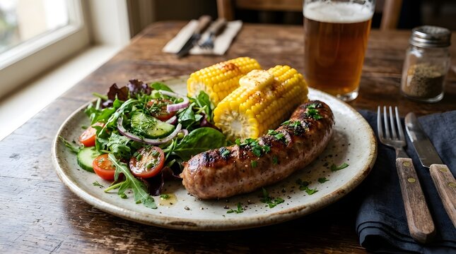 Grilled Krakauer Sausage Meal Plate
