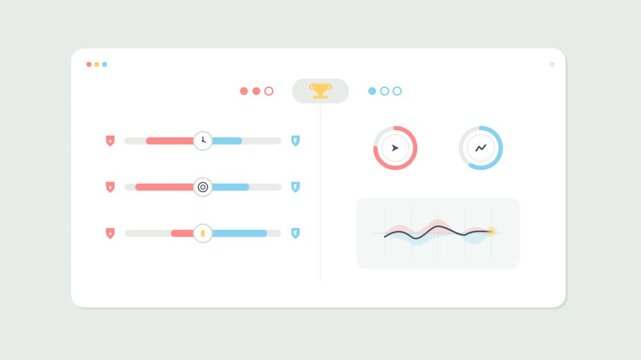 Minimalist UI Dashboard Animation Showing Data Progress and Metrics