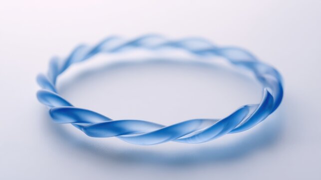 Translucent blue twisted bangle bracelet, modern minimalist jewelry