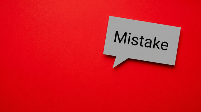 Error, Mistake, Speech Bubble, Communication Concept, Red Background