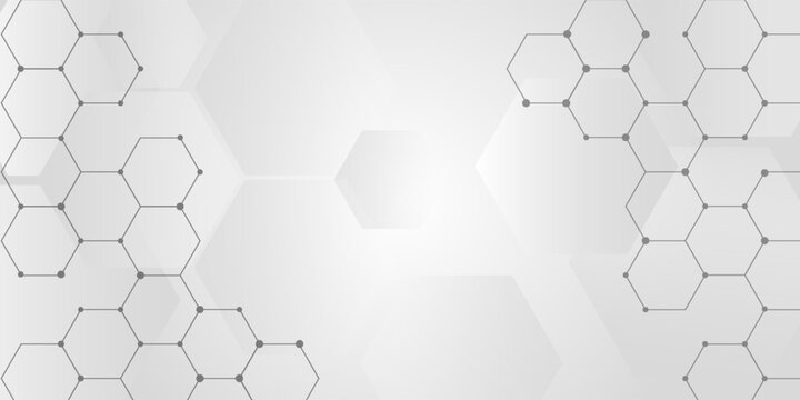 Abstract white medical background with elegant hexagon pattern. Modern technology gradient. For medical, technology, or science designs. eps10.