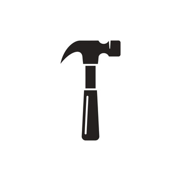 Black hammer icon on white background.
