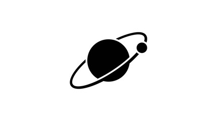 Saturn Planet Icon Black Silhouette. © bapak