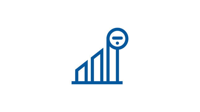 Blue graph with minus sign icon.