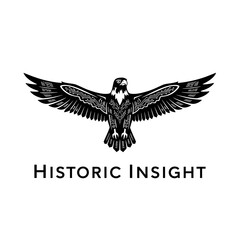 Fototapeta premium Strong predatory bird emblem symbolizing vision, freedom, and strength, offering a classic and impactful visual for professional corporate branding.