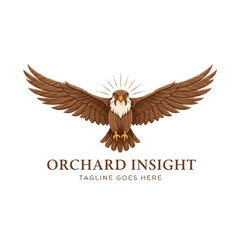 Fototapeta premium Powerful eagle emblem for agricultural, conservation, or insight-based professional business branding.