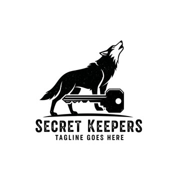 Guard wolf emblem representing trust and protection, perfect for locksmiths, private security firms, real estate, or heritage-style brands.