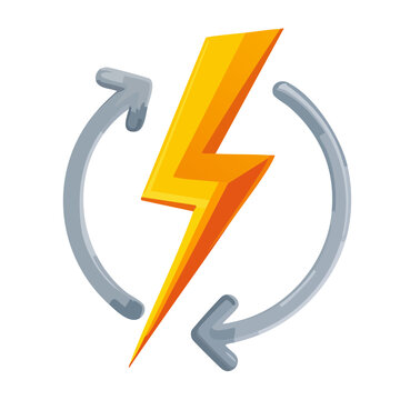 Lightning bolt with circular arrow icon