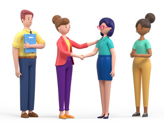 Fototapeta premium Handshake for success, agreement in business, diverse collaboration