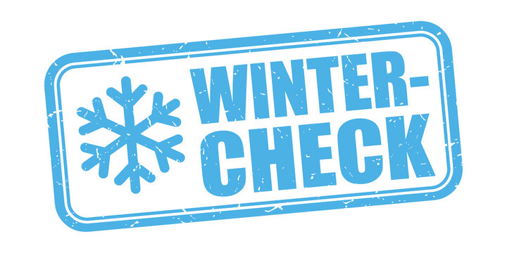 Winter Check Seasonal Stamp With Snowflake On Black Background For Winter Service Concepts