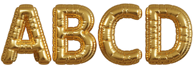 Golden Balloon Letters ABCD © tongman
