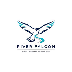 Naklejka premium Modern and fluid animal emblem suitable for environmental organizations, water sports, and logistics companies emphasizing speed, grace, and natural flow.