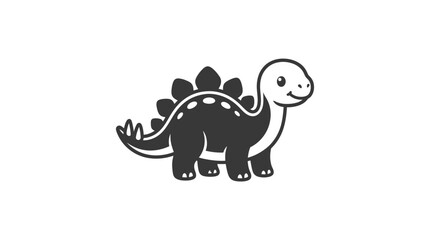 Naklejka premium Friendly dark stegosaurus character isolated for creative projects.