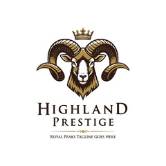 Majestic and powerful mascot logo for premium brands, reflecting authority, leadership, and mountain heritage. © Glass