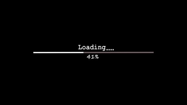 Futuristic Progress Loading Bar Animation with Percentage Indicator on Transparent Background 4K