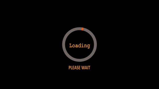 Abstract Circle Loading Icon Animation with Progress Bar and Percentage Indicator on Transparent Background 4K