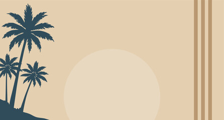 Obraz premium Palm Tree Sunset Background retro vector