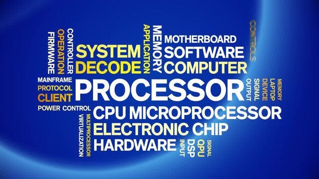 Processor animated word cloud-text design animation tag kinetic typography seamless loop.