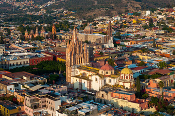 Naklejka premium Aerial view of the San Miguel Cathedral in Mexico City
