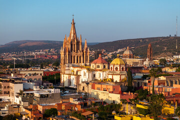 Fototapeta premium Aerial view of the San Miguel Cathedral in Mexico City