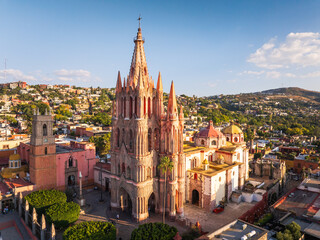 Naklejka premium Aerial view of the San Miguel Cathedral in Mexico City