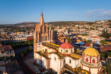 Naklejka premium Aerial view of the San Miguel Cathedral in Mexico City