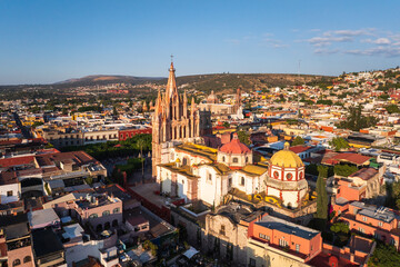 Fototapeta premium Aerial view of the San Miguel Cathedral in Mexico City
