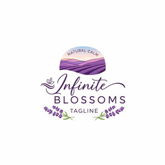 Fototapeta premium Calming and natural botanical identity perfect for aromatherapy brands, lavender farms, or wellness retreats looking for a peaceful and aromatic aesthetic.