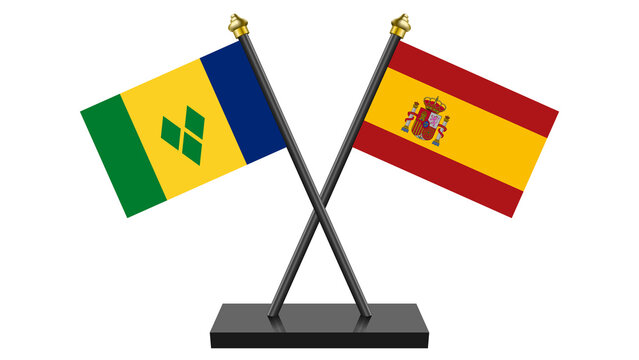 Flag of Spain and Saint Vincent and the Grenadines